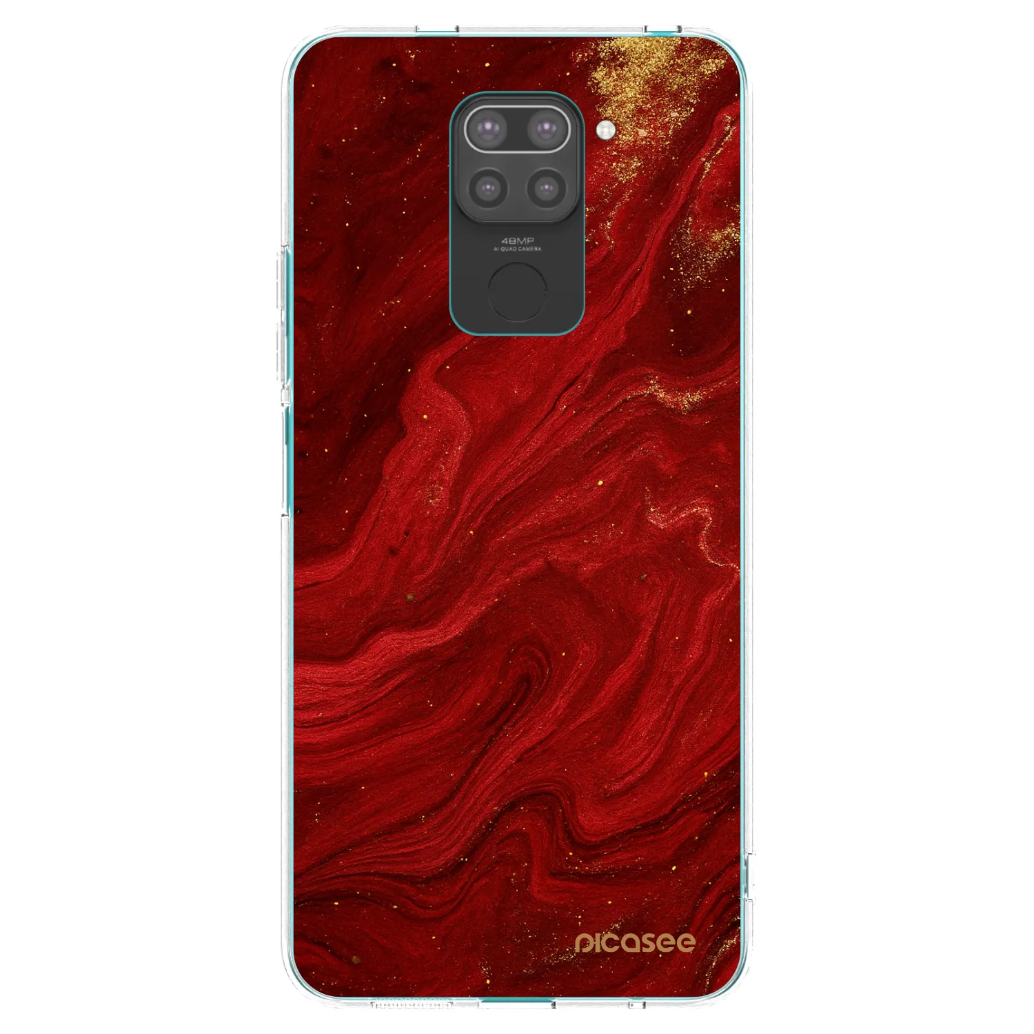 Picasee crna silikonska maskica za Xiaomi Redmi Note 9 - Red