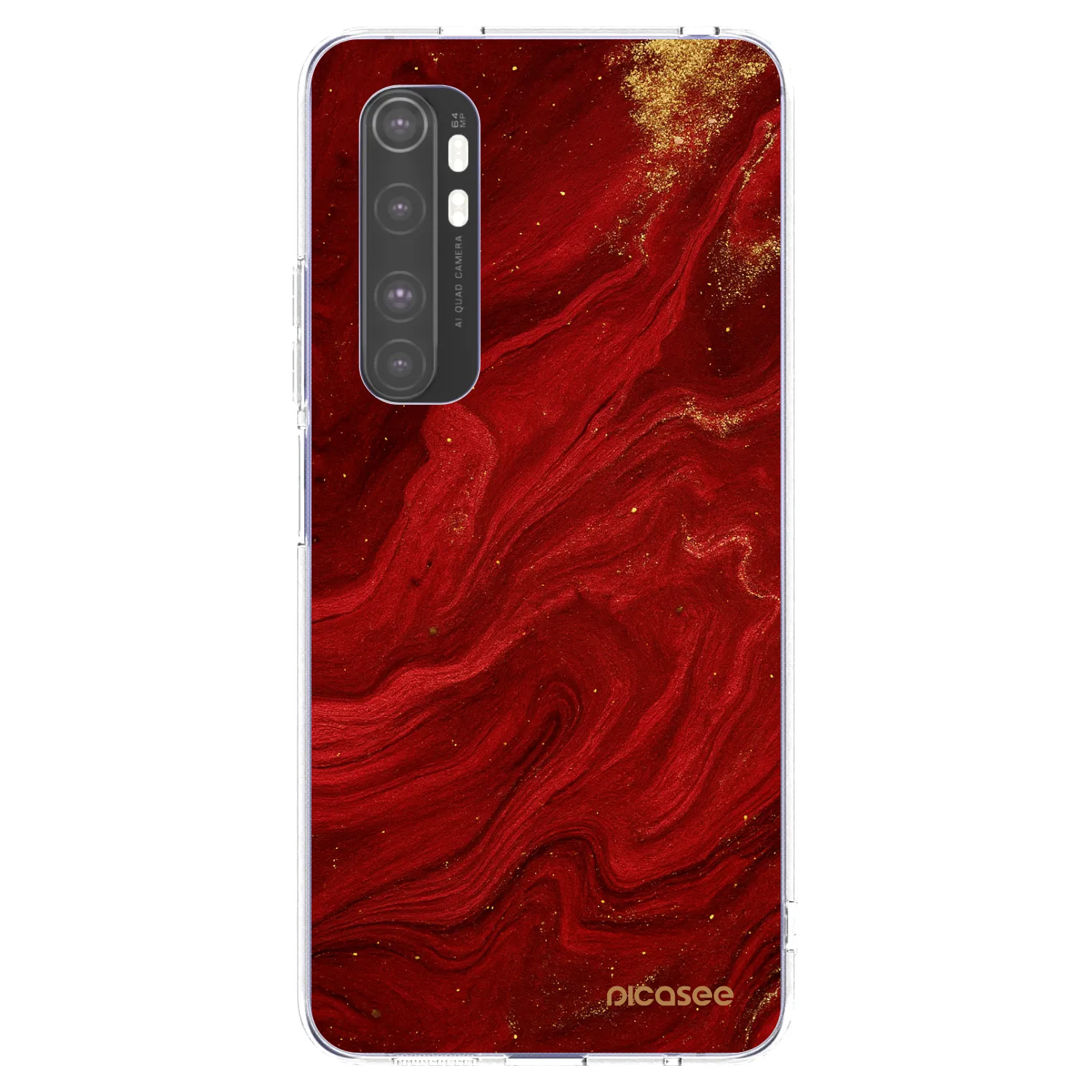 Picasee silikonska prozirna maskica za Xiaomi Mi Note 10 Lite - Red