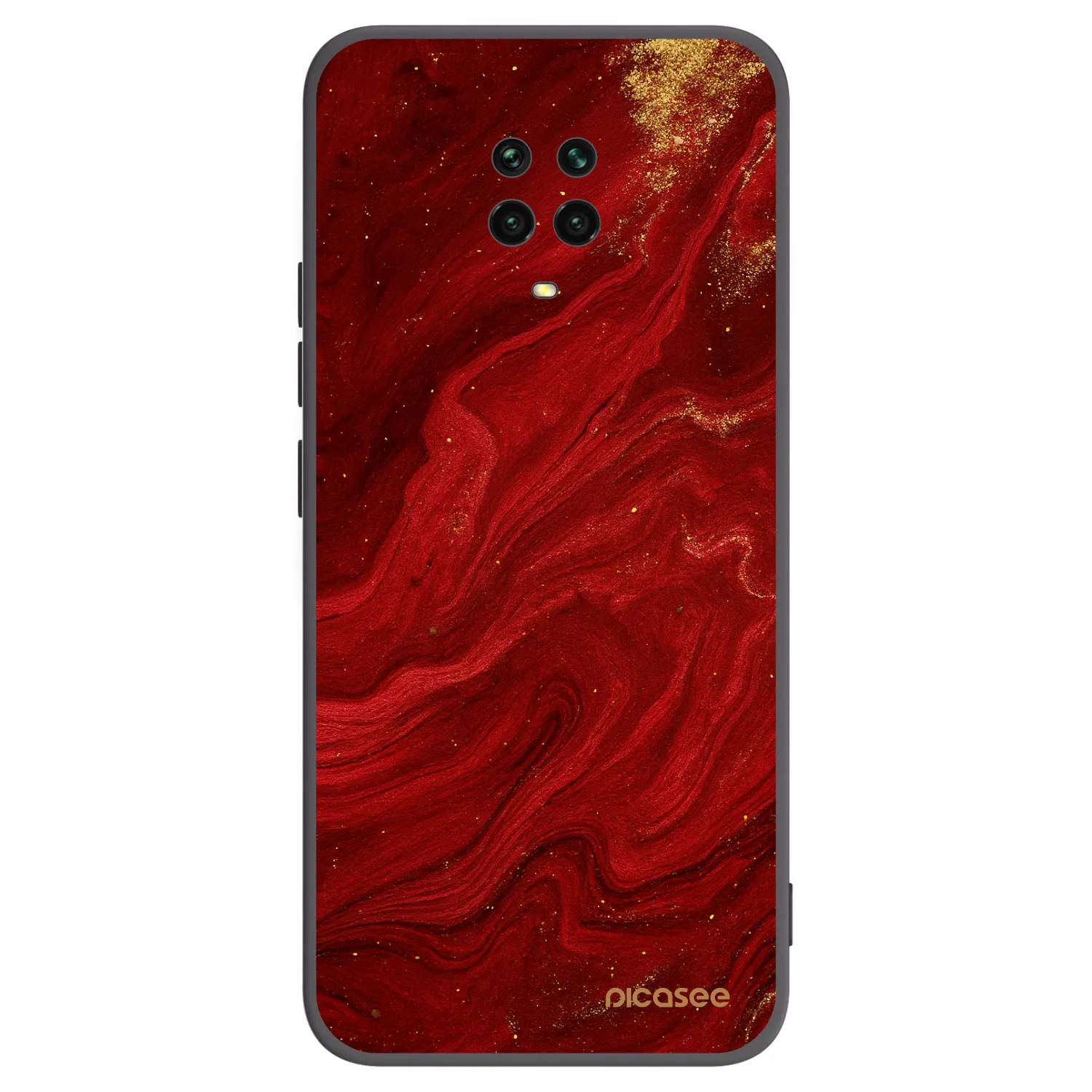 Picasee crna silikonska maskica za Xiaomi Redmi Note 9S - Red