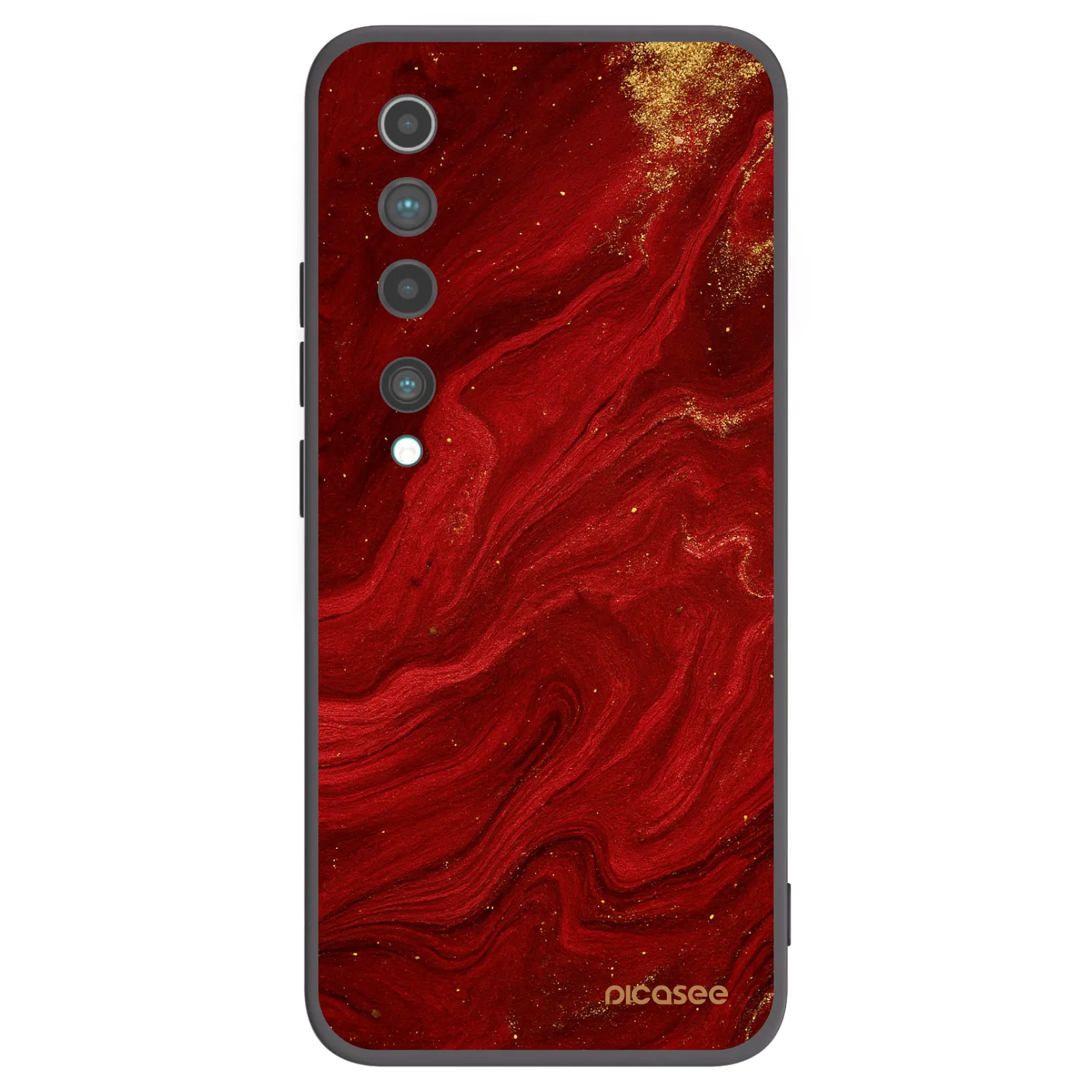 Picasee crna silikonska maskica za Xiaomi Mi 10 - Red
