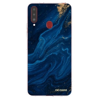 Picasee silikonska prozirna maskica za Samsung Galaxy A20s - Blue