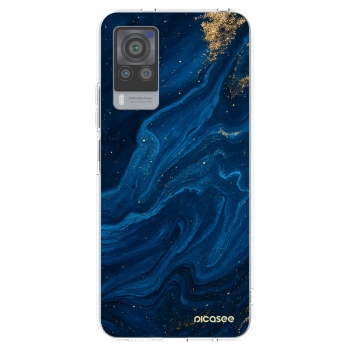 Picasee silikonska prozirna maskica za Vivo X60 Pro 5G - Blue