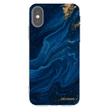 Picasee silikonska prozirna maskica za Apple iPhone X/XS - Blue