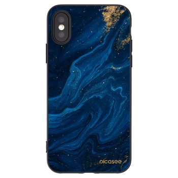 Picasee crna silikonska maskica za Apple iPhone X/XS - Blue
