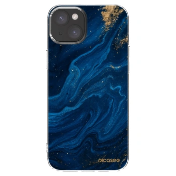 Picasee silikonska prozirna maskica za Apple iPhone 15 Plus - Blue