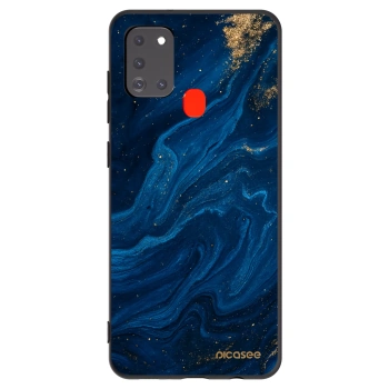 Picasee crna silikonska maskica za Samsung Galaxy A21s - Blue