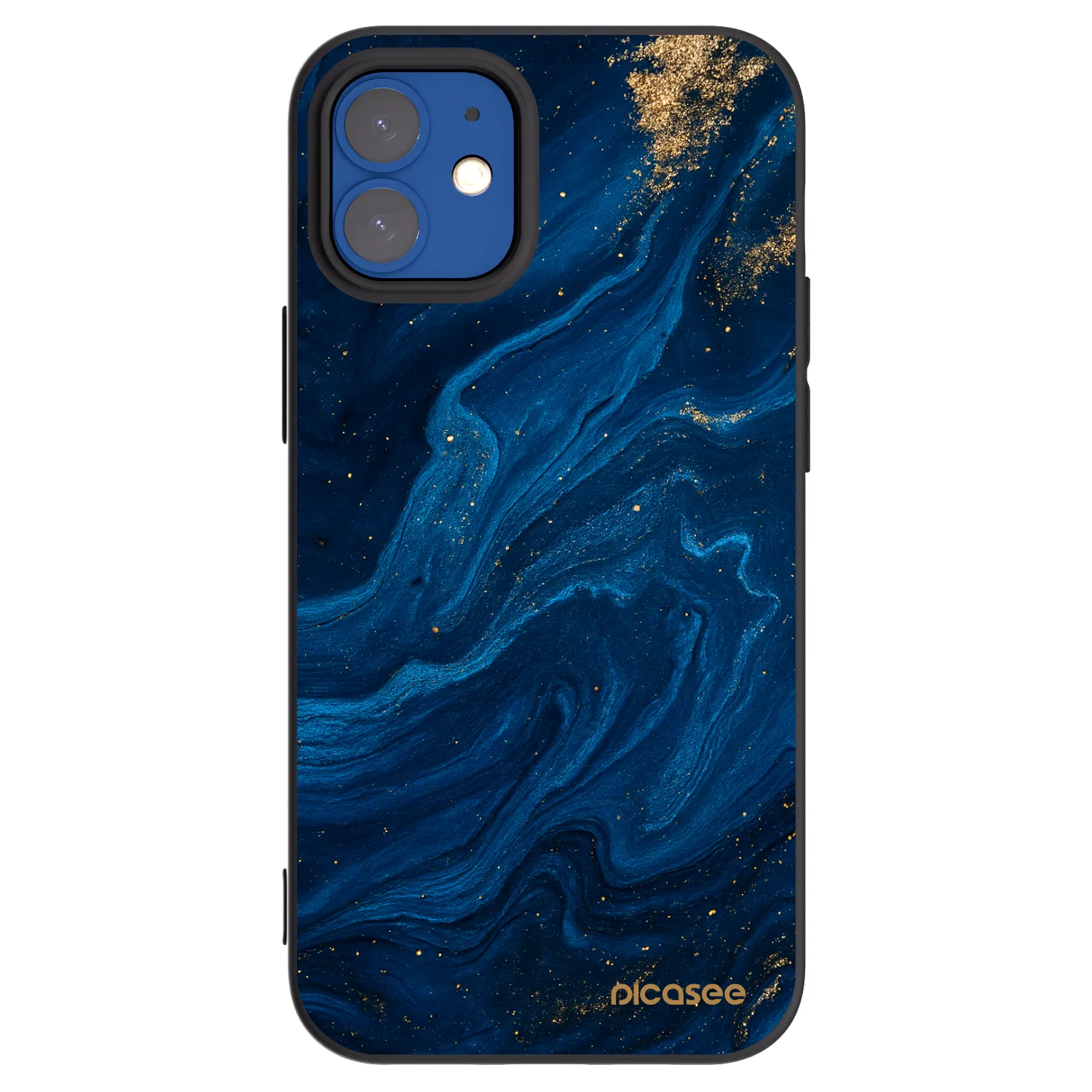 Picasee crna silikonska maskica za Apple iPhone 12 mini - Blue