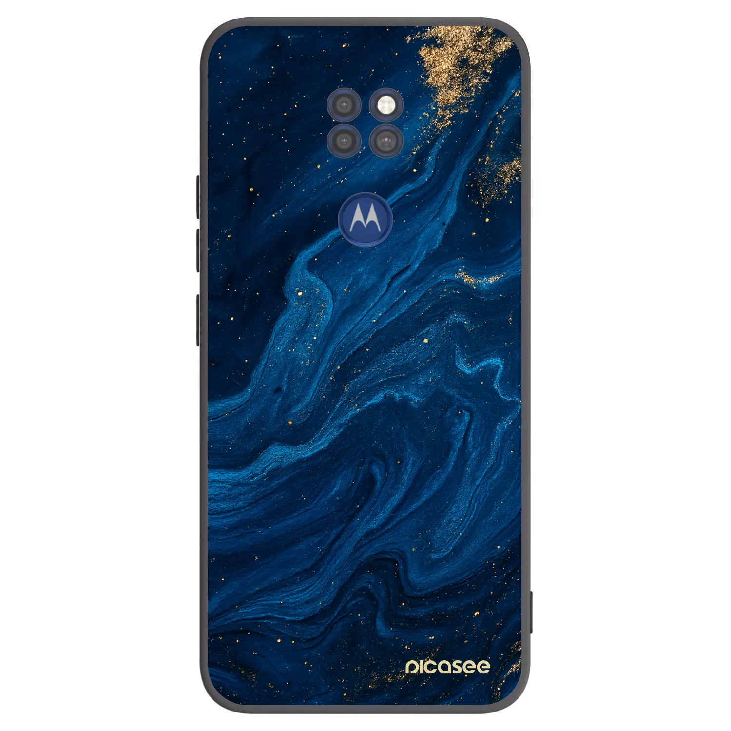 Picasee crna silikonska maskica za Motorola Moto G9 Play - Blue