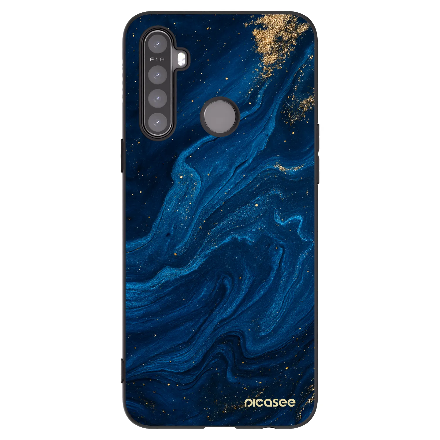 Picasee crna silikonska maskica za Realme 6i - Blue