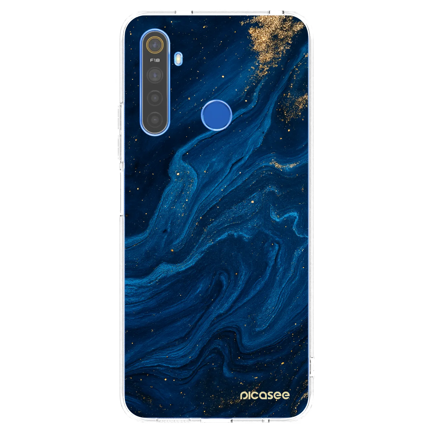Picasee silikonska prozirna maskica za Realme 5 - Blue