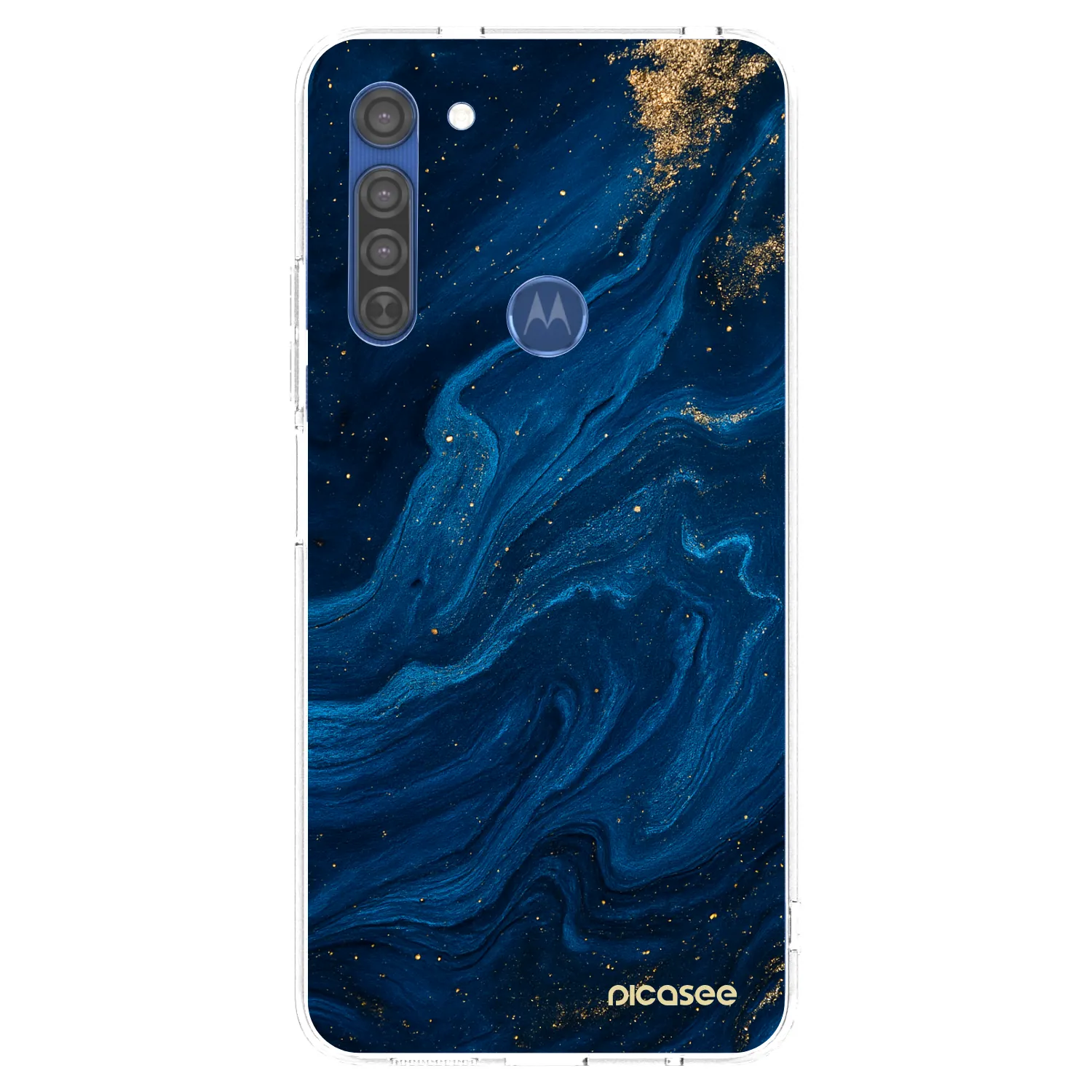 Picasee silikonska prozirna maskica za Motorola Moto G8 - Blue