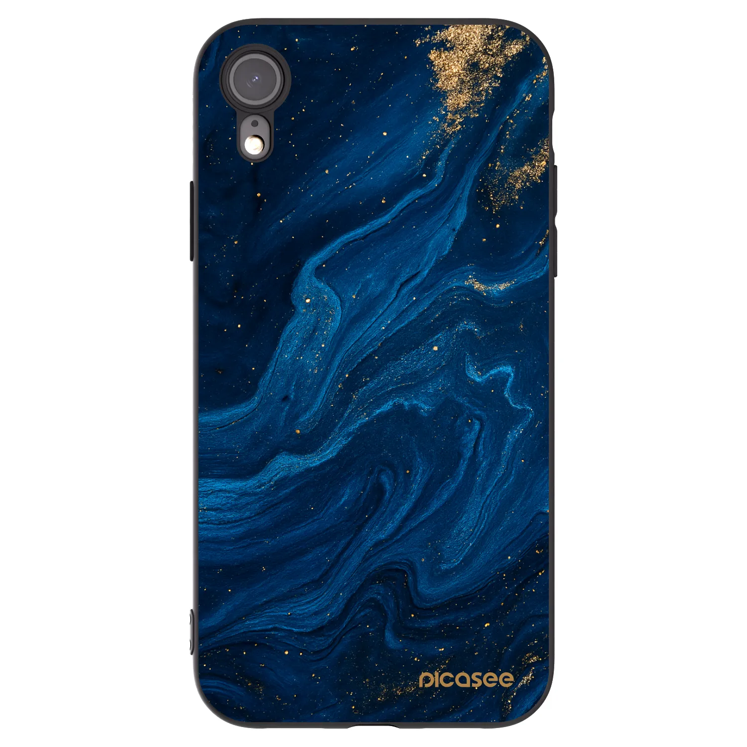 Picasee crna silikonska maskica za Apple iPhone XR - Blue