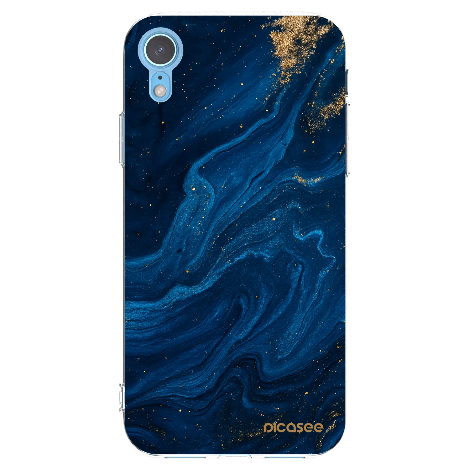 Picasee silikonska prozirna maskica za Apple iPhone XR - Blue