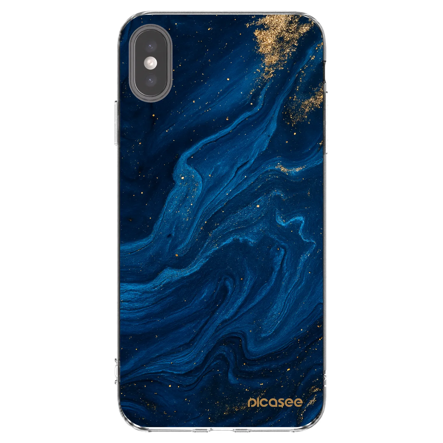 Picasee silikonska prozirna maskica za Apple iPhone XS Max - Blue