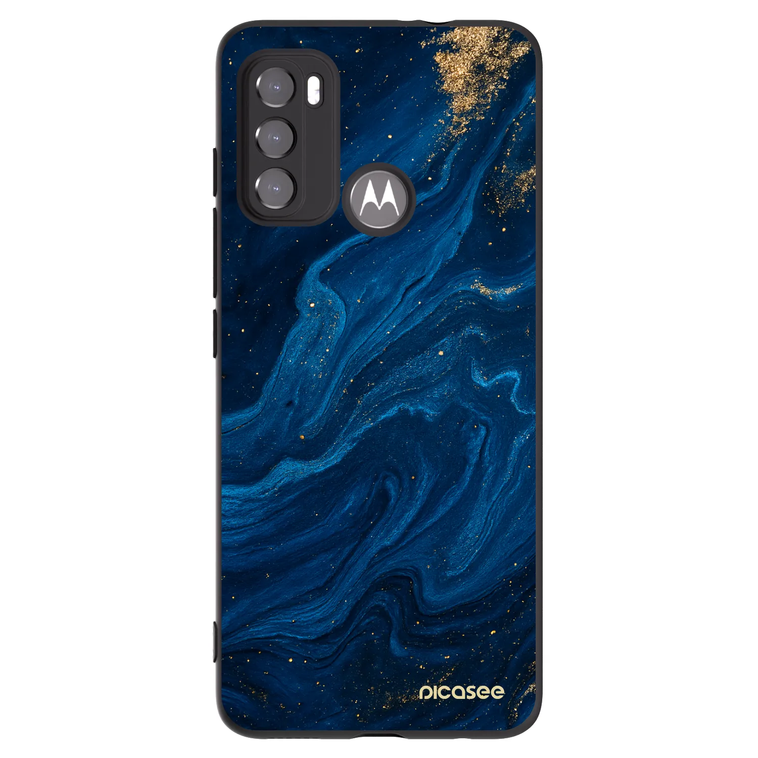 Picasee crna silikonska maskica za Motorola Moto G60 - Blue