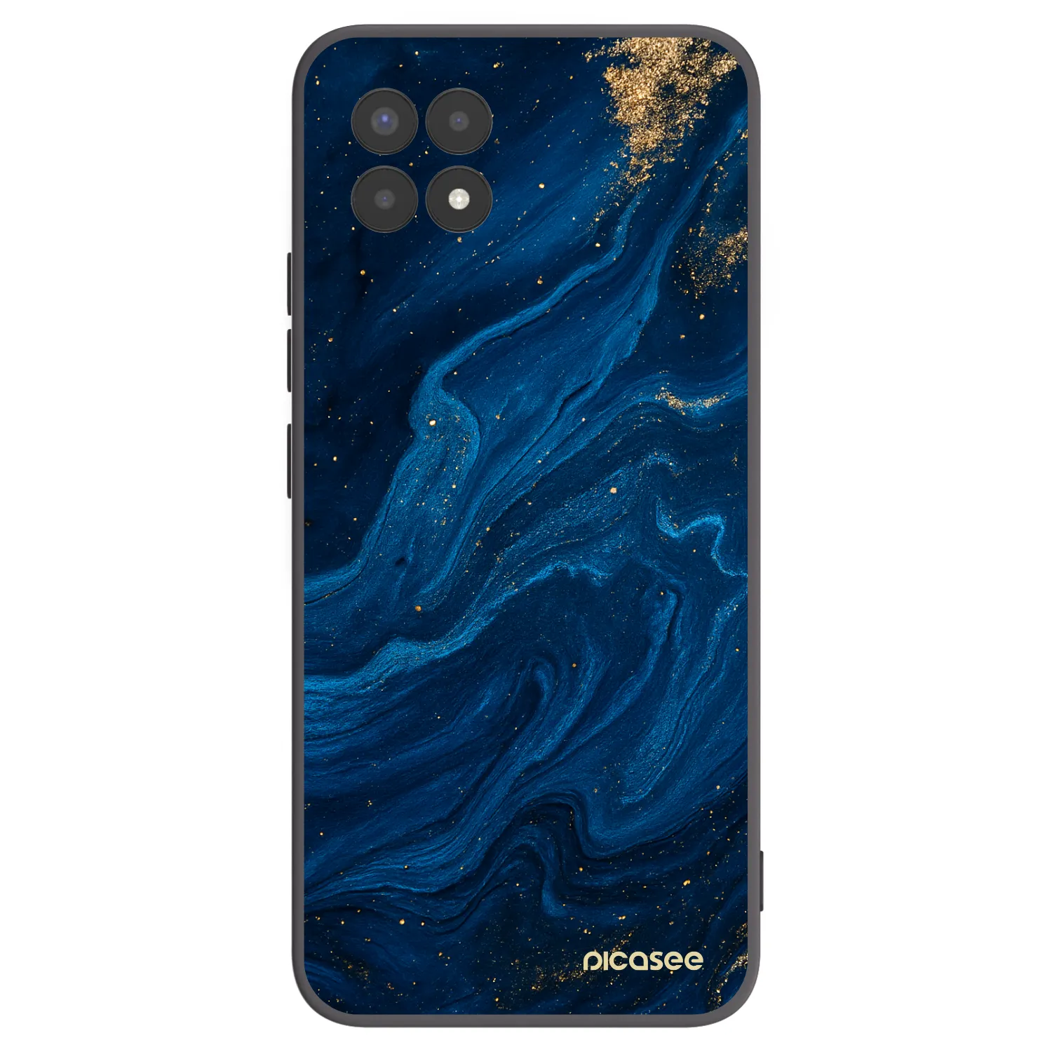 Picasee crna silikonska maskica za Realme 8i - Blue