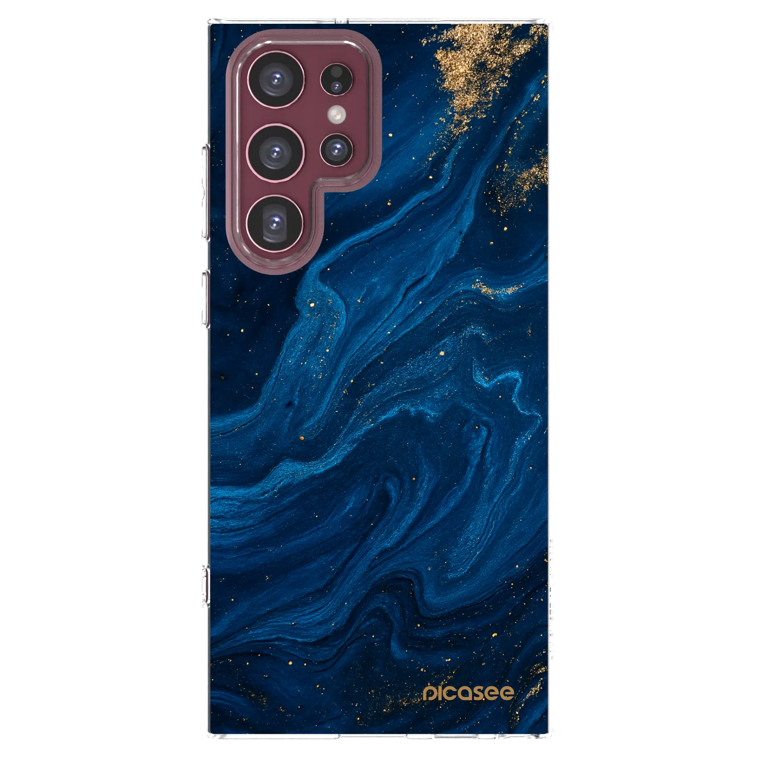 Picasee silikonska prozirna maskica za Samsung Galaxy S22 Ultra 5G - Blue