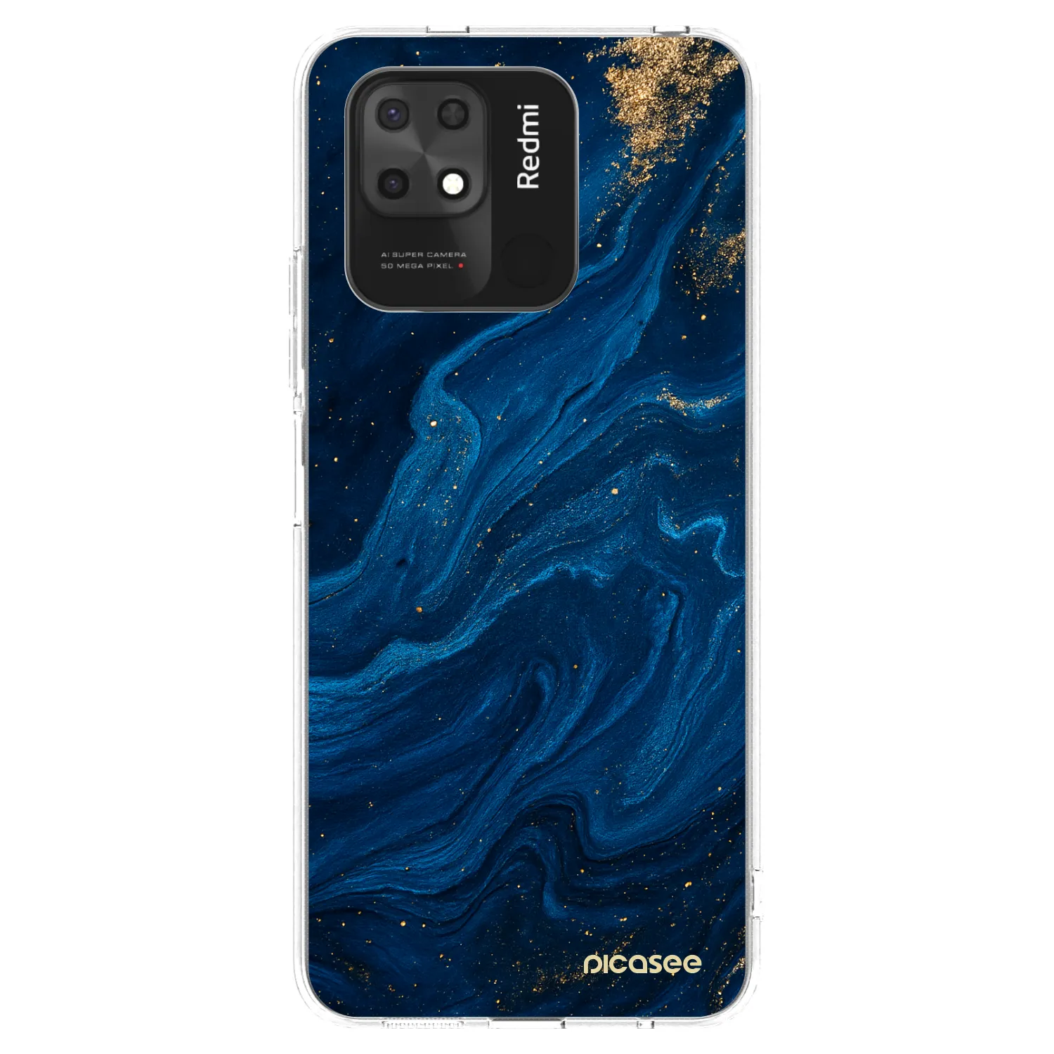 Picasee silikonska prozirna maskica za Xiaomi Redmi 10C - Blue