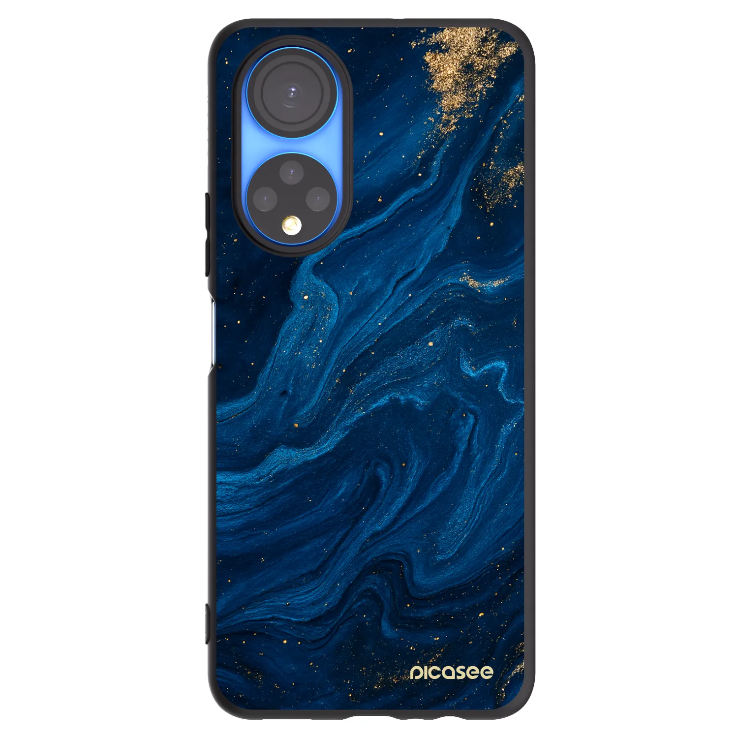 Picasee crna silikonska maskica za Honor X7 - Blue