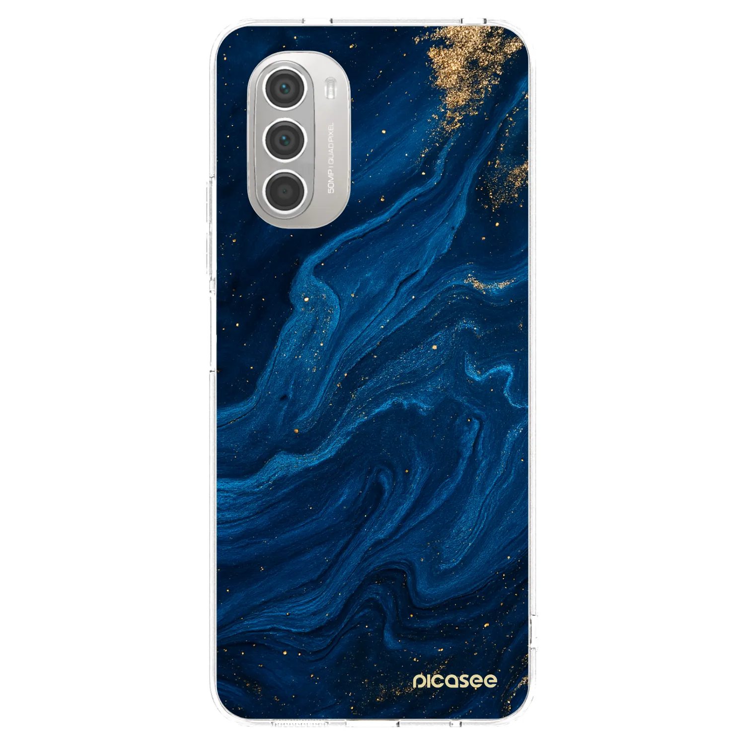 Picasee silikonska prozirna maskica za Motorola Moto G51 - Blue