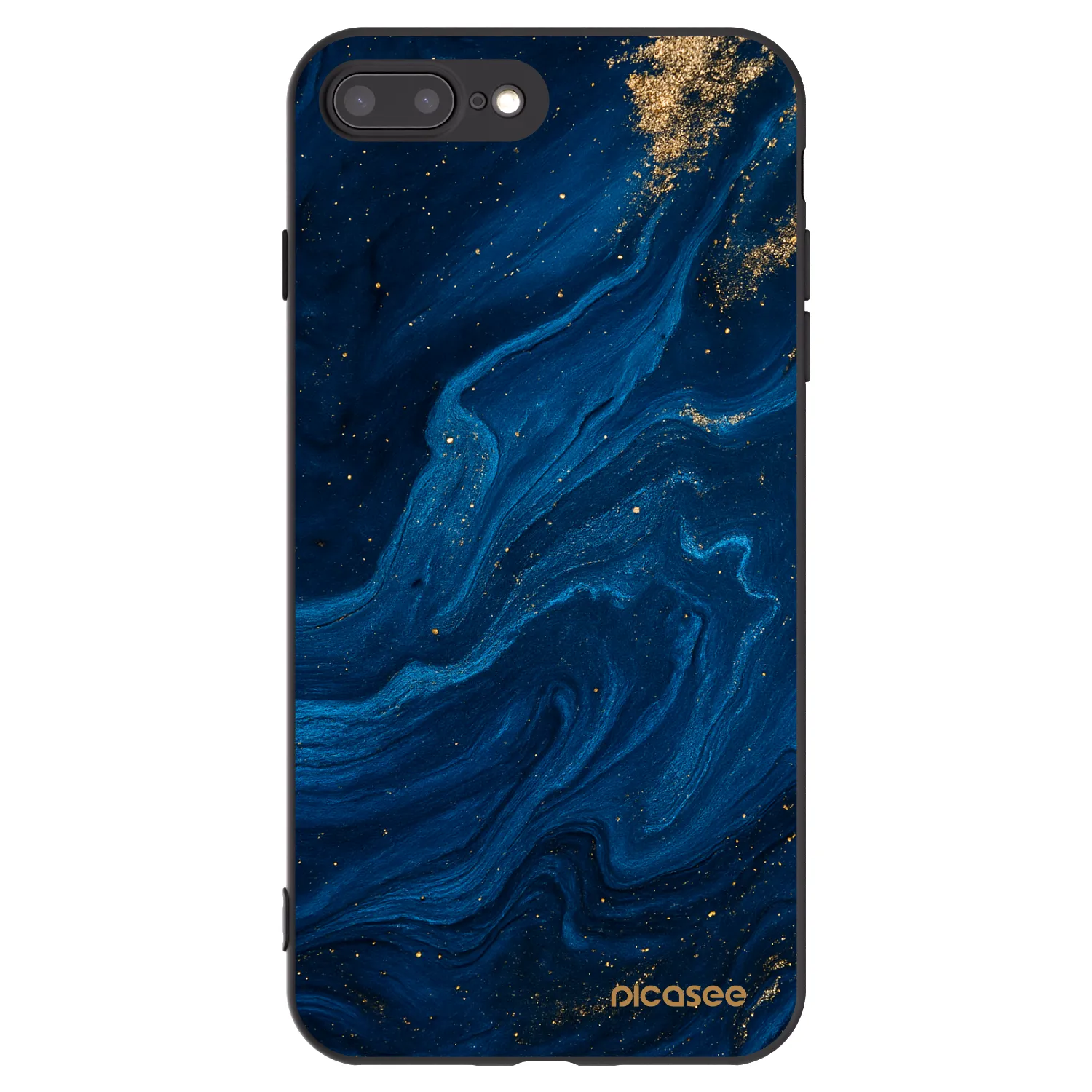 Picasee crna silikonska maskica za Apple iPhone 7 Plus - Blue