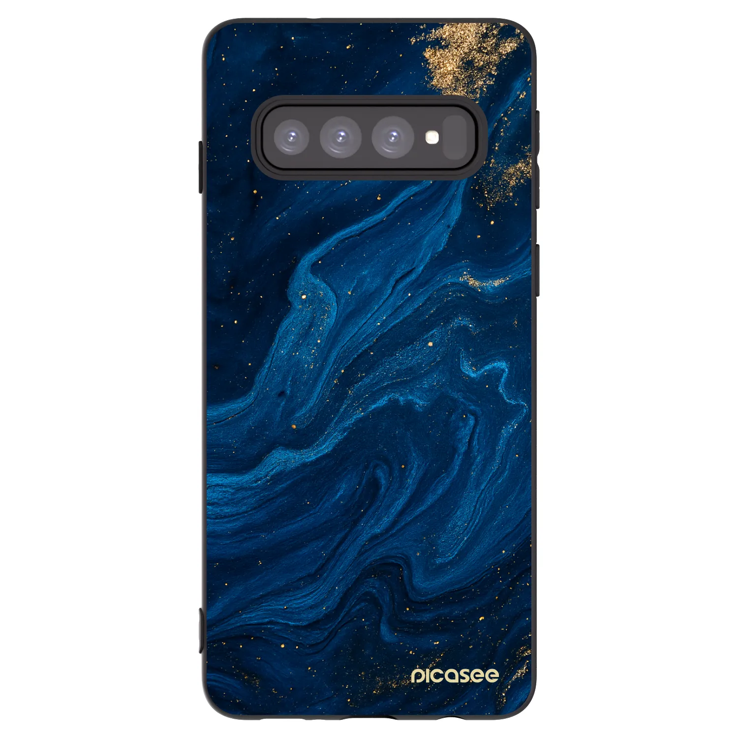 Picasee crna silikonska maskica za Samsung Galaxy S10 G973 - Blue