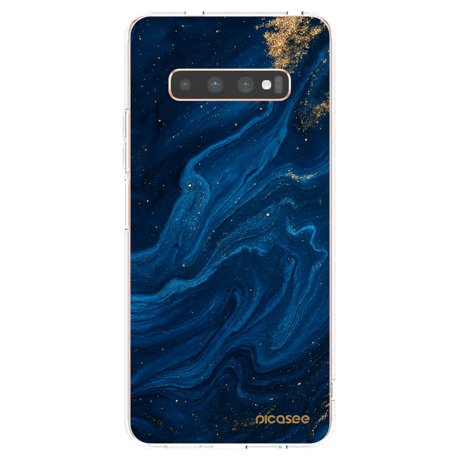 Picasee silikonska prozirna maskica za Samsung Galaxy S10 Plus G975 - Blue