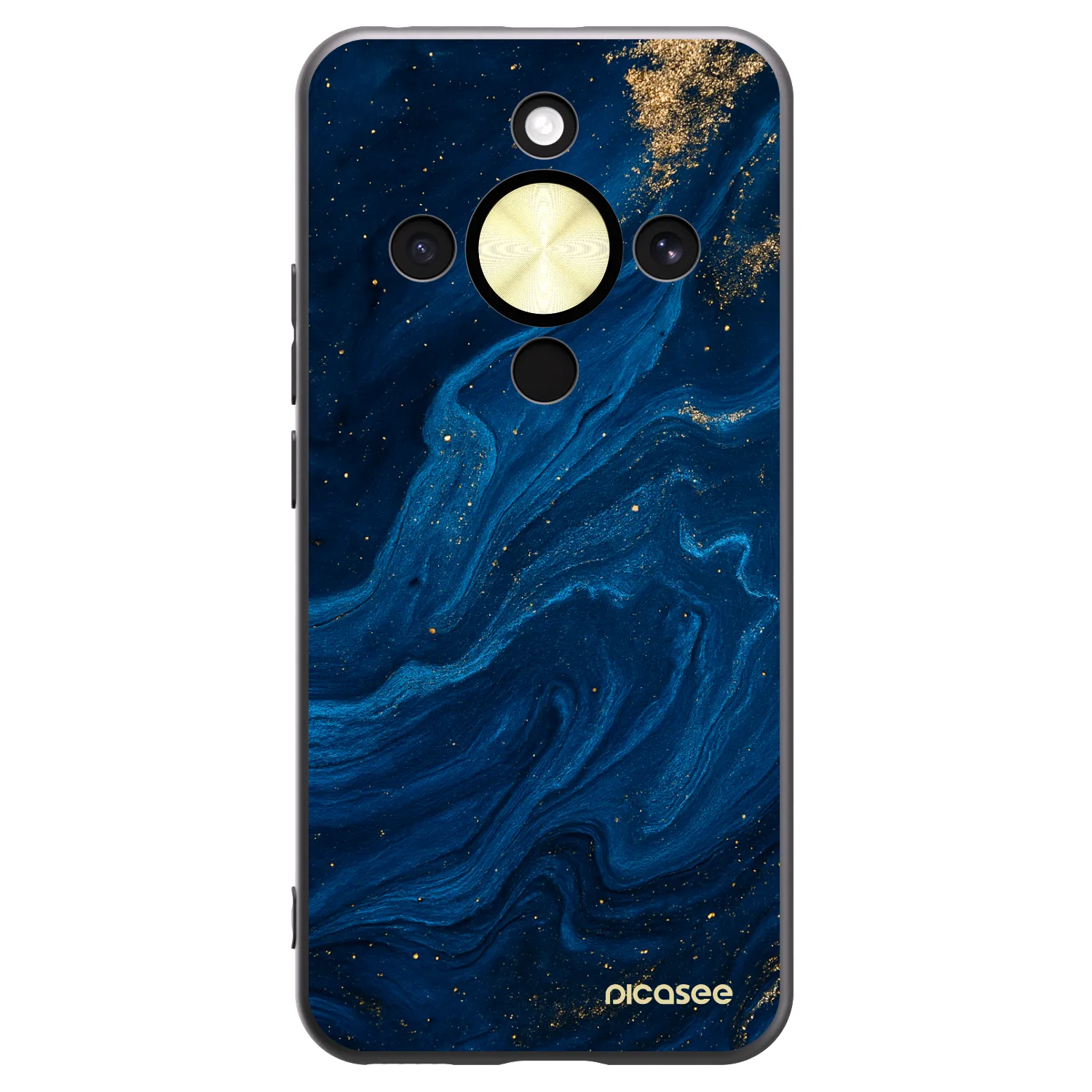 Picasee crna silikonska maskica za Honor Magic8 Lite 5G - Blue