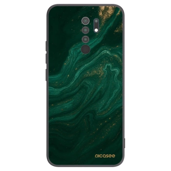Picasee crna silikonska maskica za Xiaomi Redmi 9 - Green