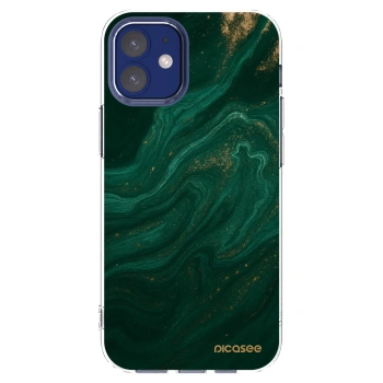 Picasee silikonska prozirna maskica za Apple iPhone 12 mini - Green