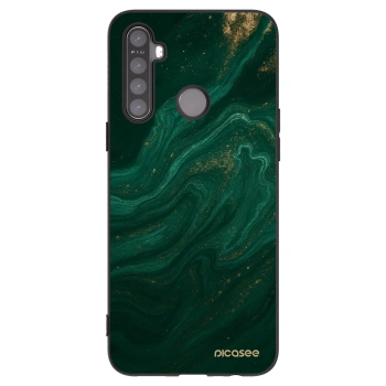 Picasee crna silikonska maskica za Realme 5 - Green