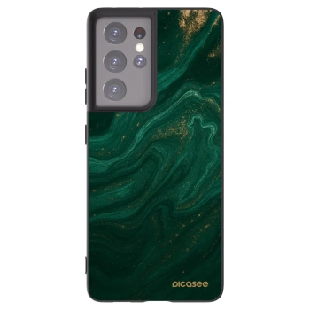 Picasee crna silikonska maskica za Samsung Galaxy S21 Ultra 5G G998B - Green