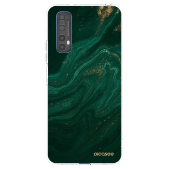 Picasee silikonska prozirna maskica za Realme 7 - Green