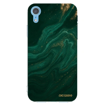 Picasee silikonska prozirna maskica za Apple iPhone XR - Green
