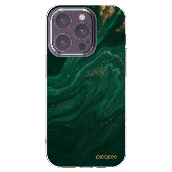 Picasee silikonska prozirna maskica za Apple iPhone 14 Pro - Green