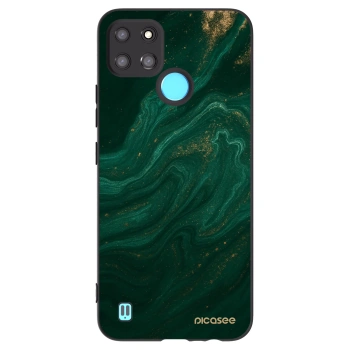 Picasee crna silikonska maskica za Realme C21Y - Green