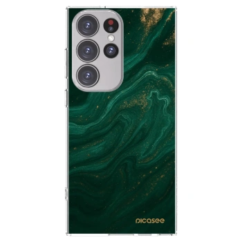 Picasee silikonska prozirna maskica za Samsung Galaxy S23 Ultra 5G - Green