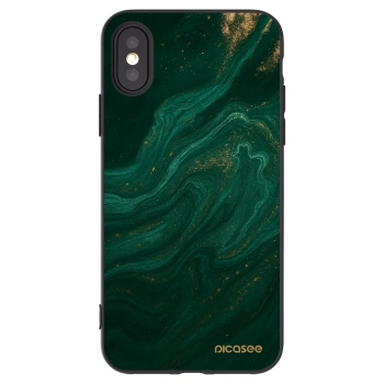 Picasee crna silikonska maskica za Apple iPhone X/XS - Green