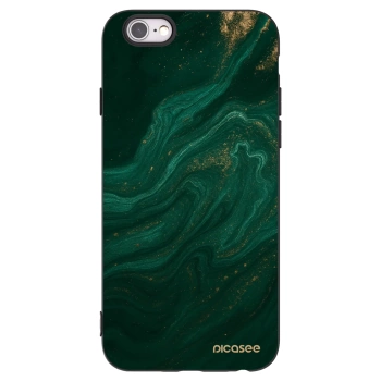 Picasee crna silikonska maskica za Apple iPhone 6/6S - Green