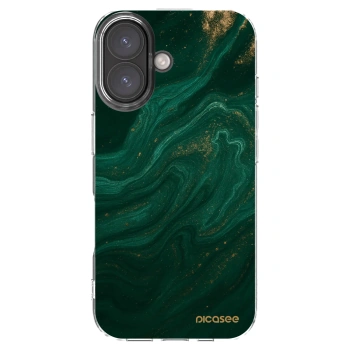 Picasee silikonska prozirna maskica za Apple iPhone 16 - Green