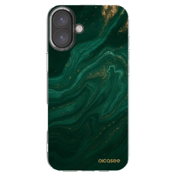 Picasee silikonska prozirna maskica za Apple iPhone 16 Plus - Green