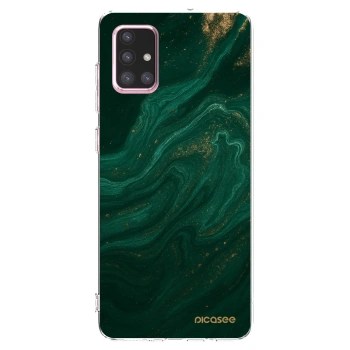 Picasee silikonska prozirna maskica za Samsung Galaxy A71 A715F - Green