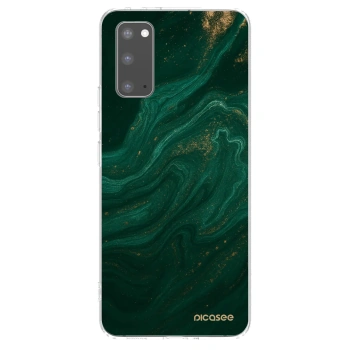 Picasee silikonska prozirna maskica za Samsung Galaxy S20 G980F - Green