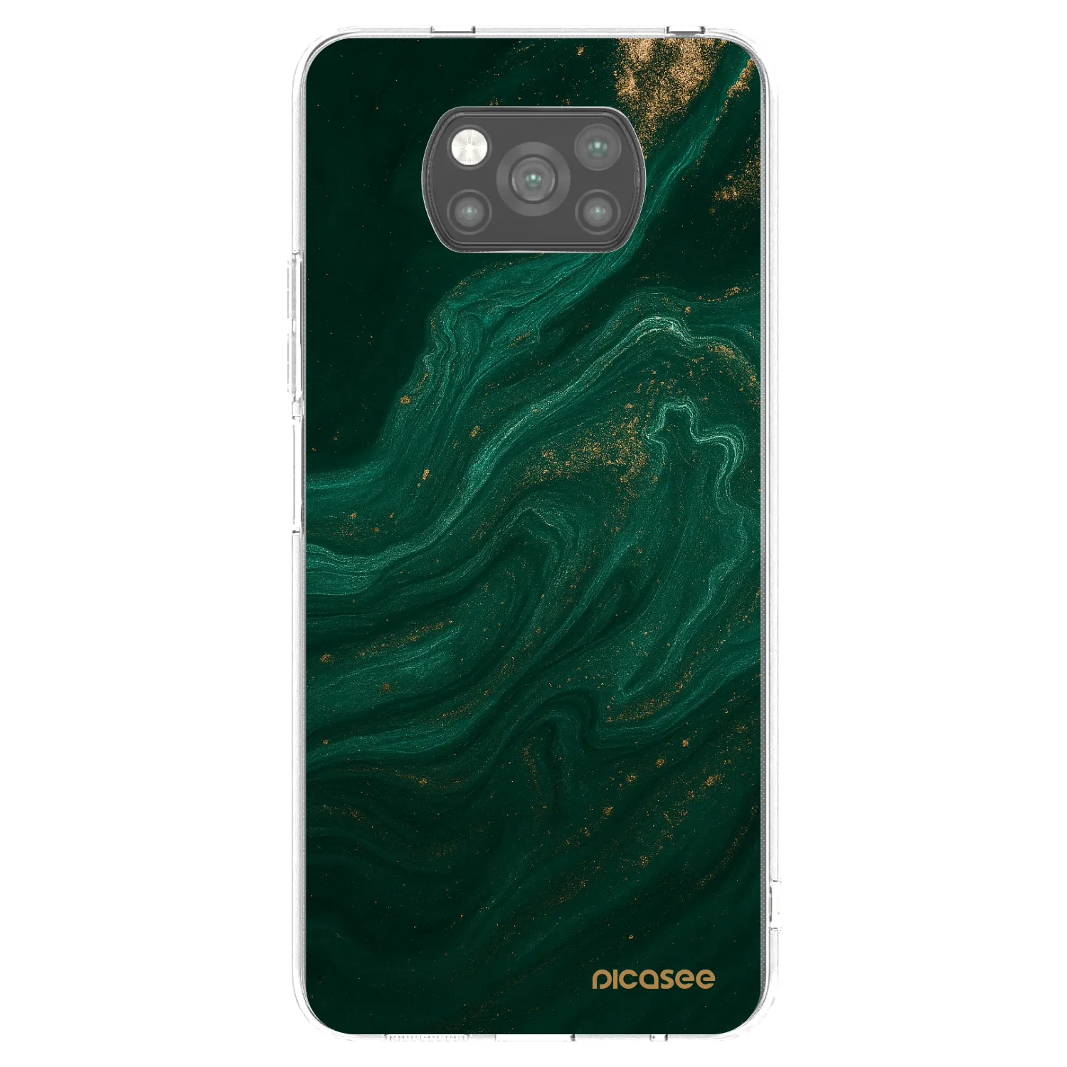 Picasee crna silikonska maskica za Xiaomi Poco X3 - Green