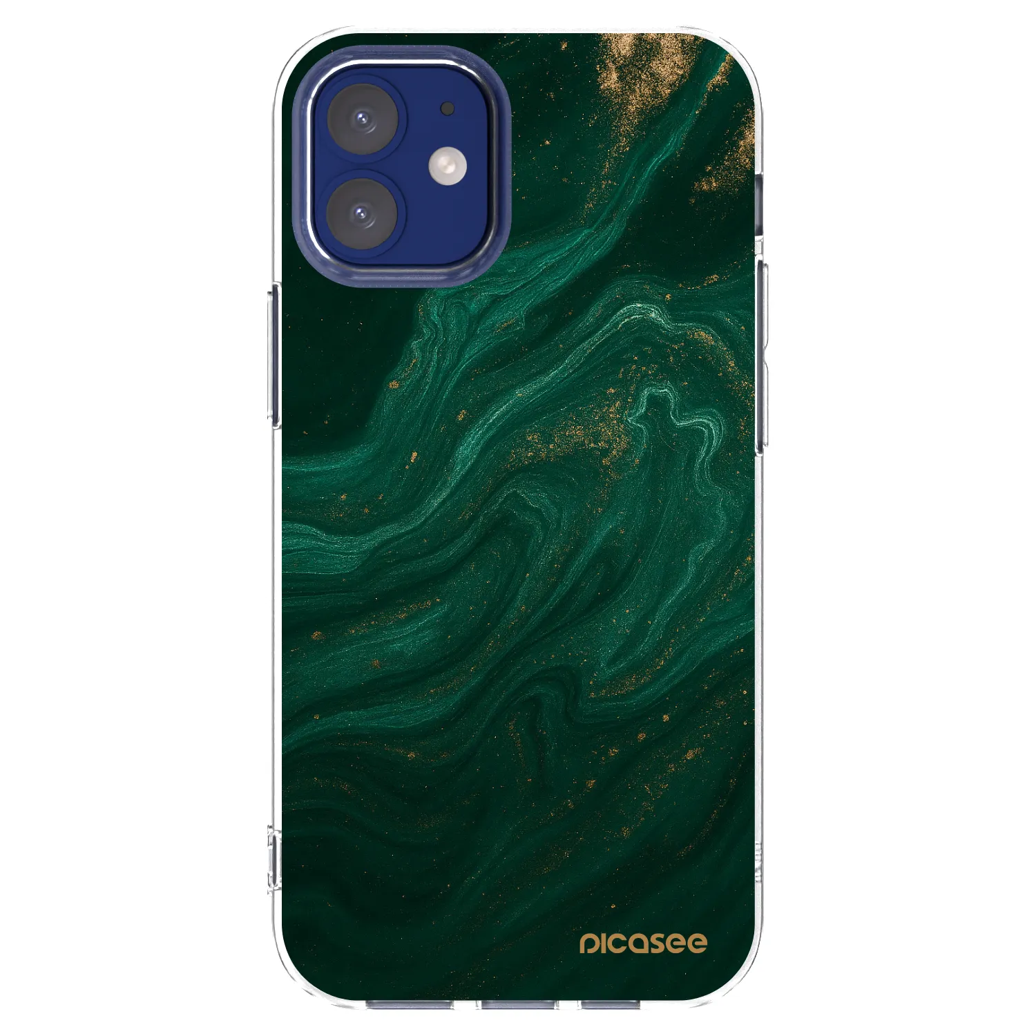 Picasee silikonska prozirna maskica za Apple iPhone 12 mini - Green