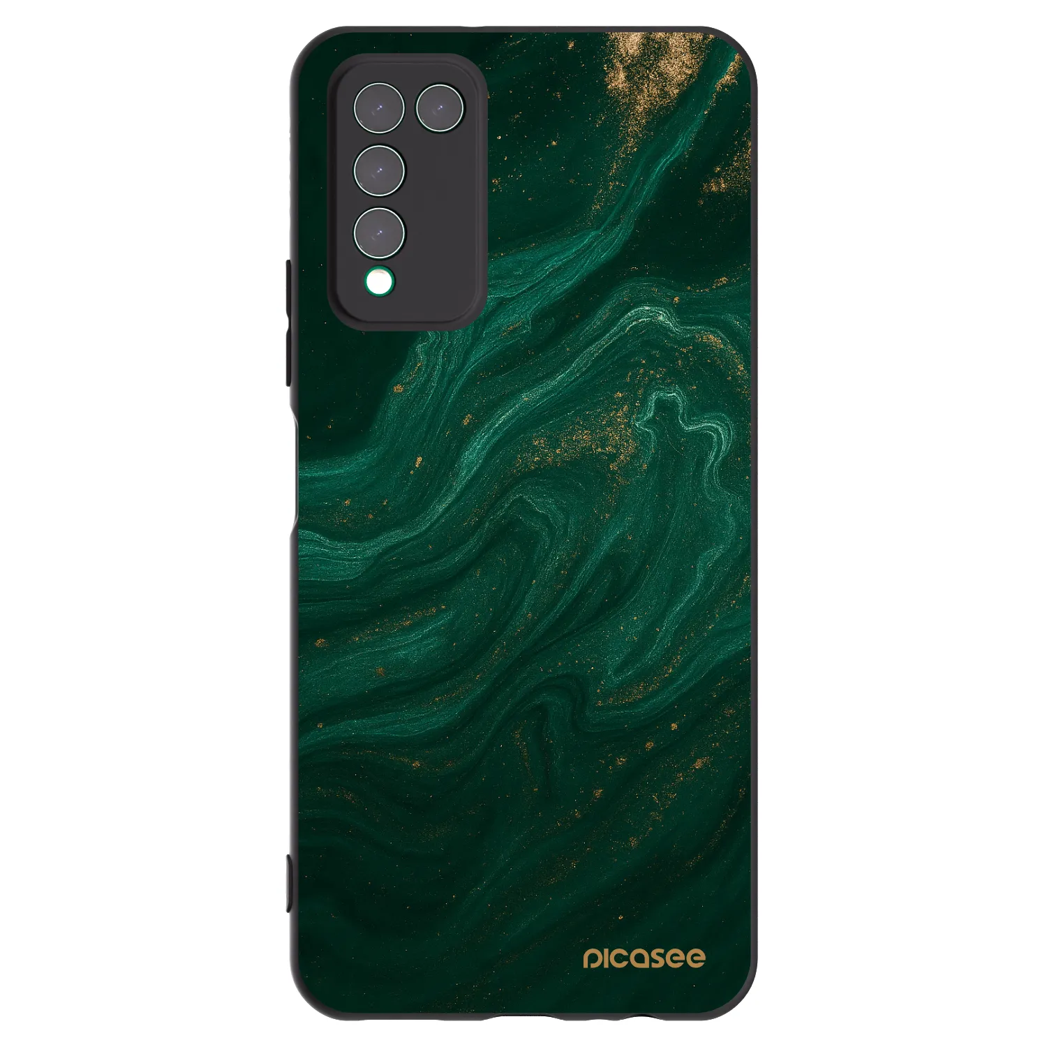 Picasee crna silikonska maskica za Honor 10X Lite - Green