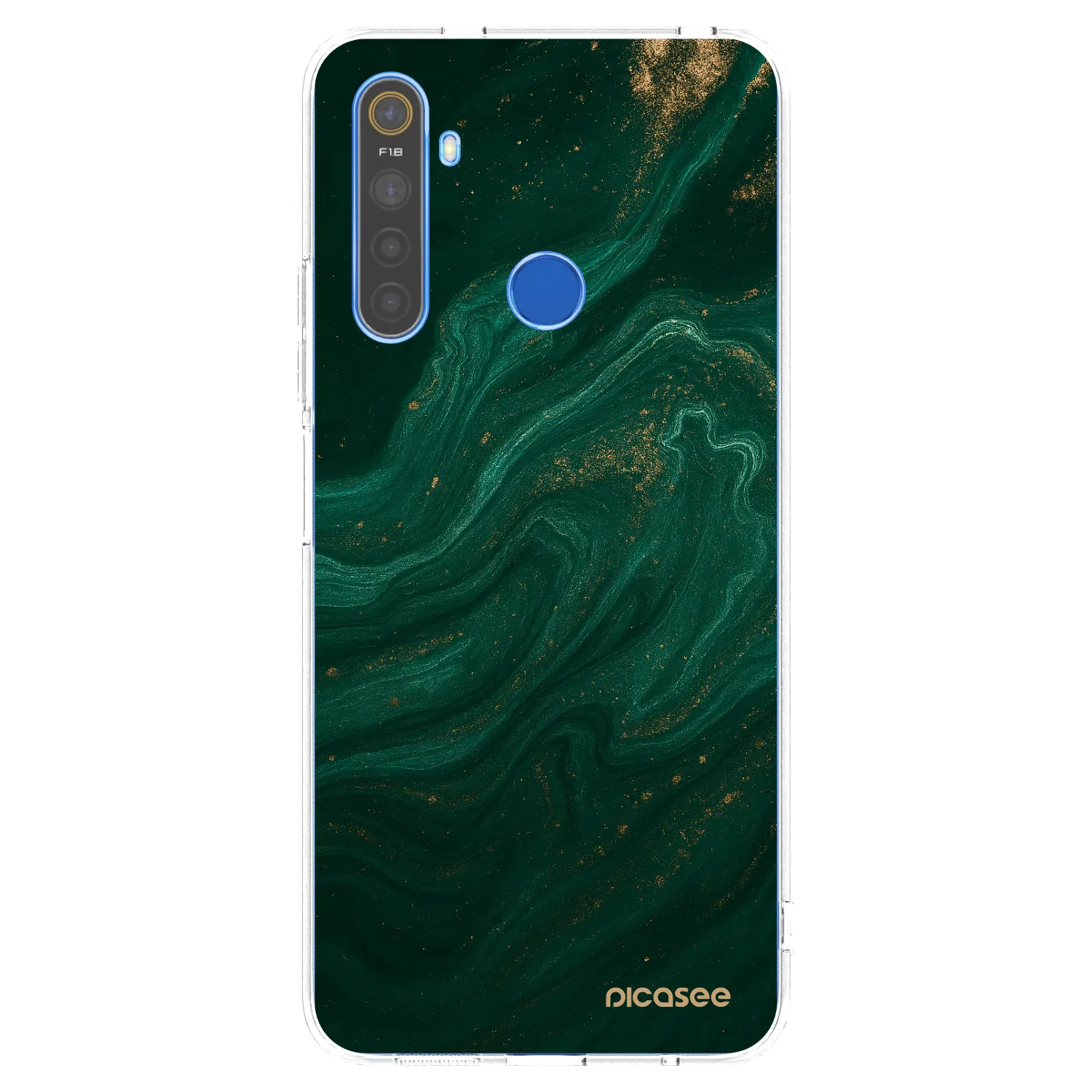 Picasee silikonska prozirna maskica za Realme 5 - Green