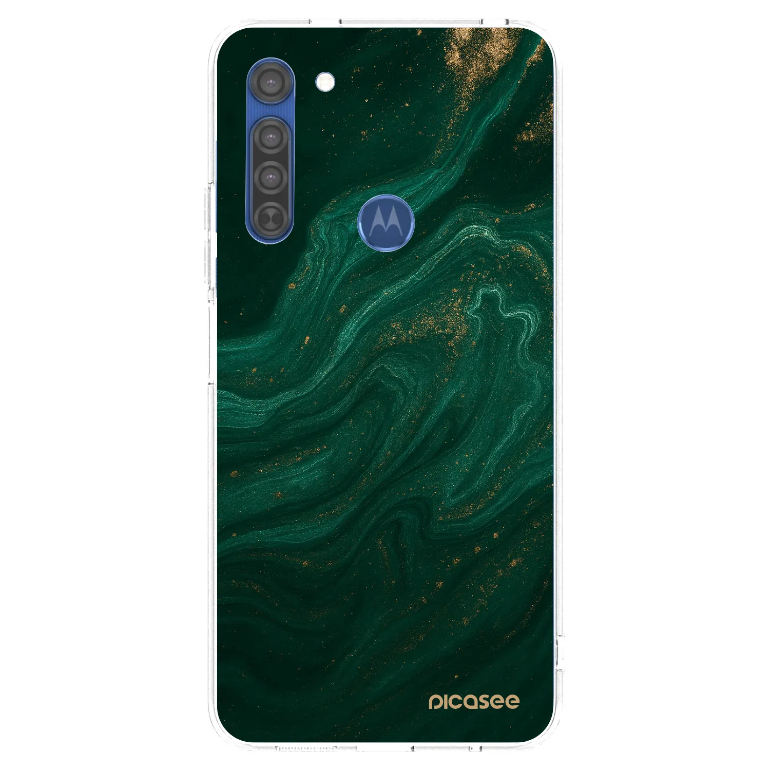 Picasee silikonska prozirna maskica za Motorola Moto G8 - Green