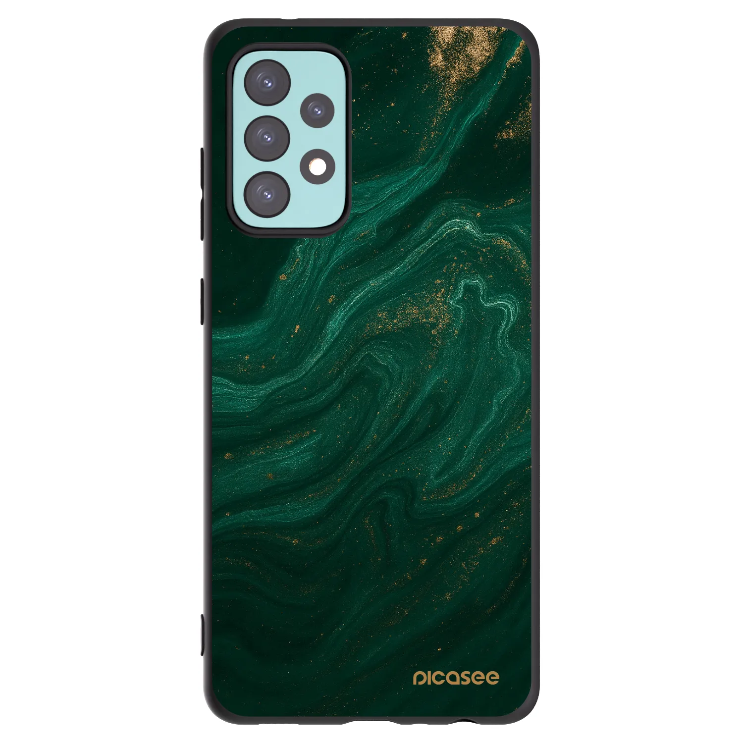 Picasee crna silikonska maskica za Samsung Galaxy A72 A725F - Green