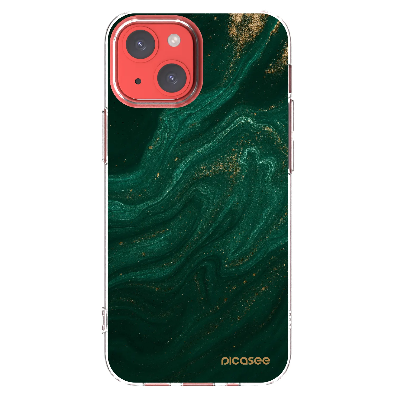 Picasee silikonska prozirna maskica za Apple iPhone 13 mini - Green